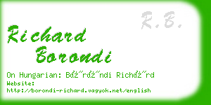 richard borondi business card