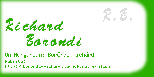 richard borondi business card